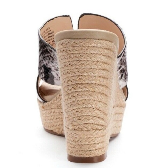NEW Womens Jennifer Lopez Suri Snake Print Espadrille Platform Wedge Sandals 10 - Picture 3 of 4